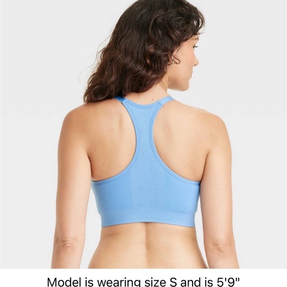 Auden Nursing Bra Bralette Womens Large Wireless Ribbed Racerback Blue - Picture 7 of 9